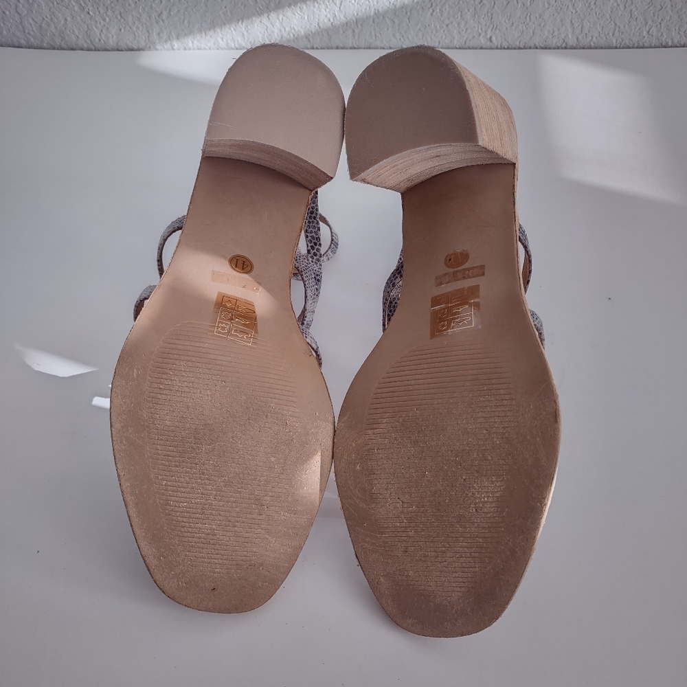 JEFFREY CAMPBELL Size 41 Genuine Snake Leather Ankle Zip Gladiator Sandals Shoes - Picture 11 of 14